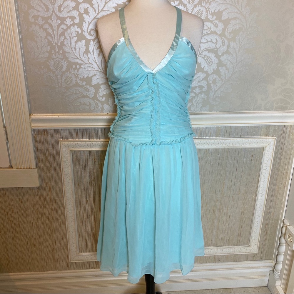 A.B.S. 10 baby blue cocktail dress ruched style